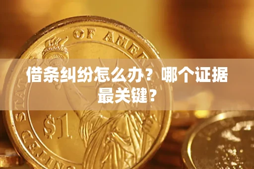 济南借条纠纷怎么办？哪个证据最关键？